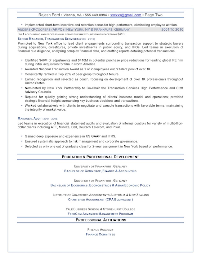 Sample Cfo Resume Page 1 Job Resume Examples Sample