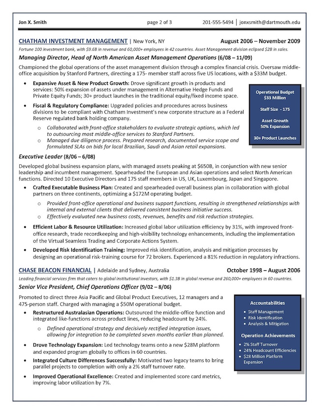 Chief Operations Officer (COO) - Global Operations Director Resume Example Page 2