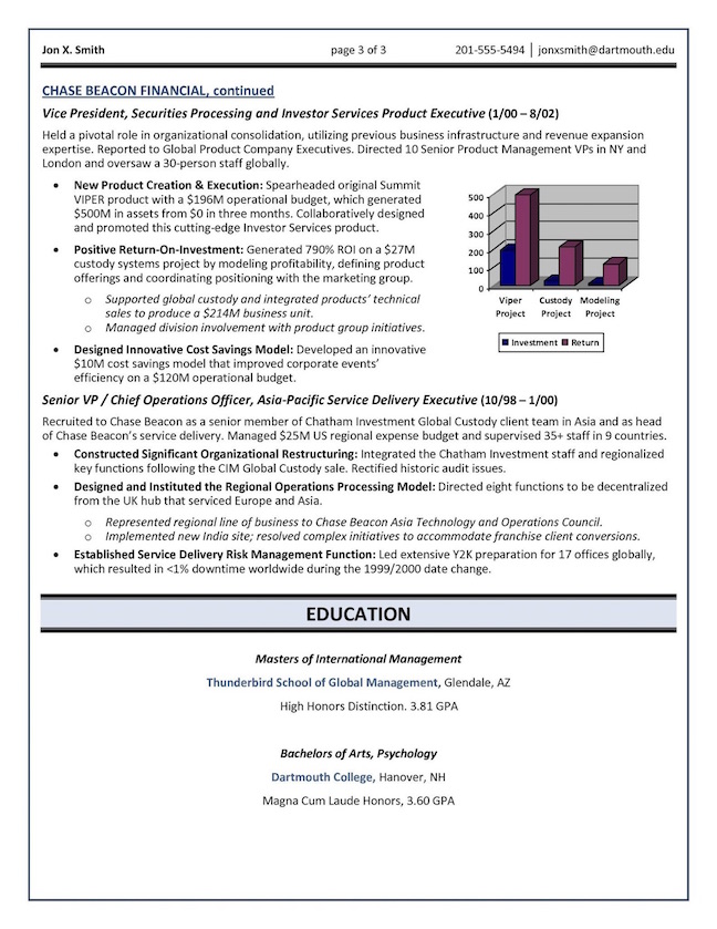 Chief Operations Officer (COO) - Global Operations Director Resume Example Page 3