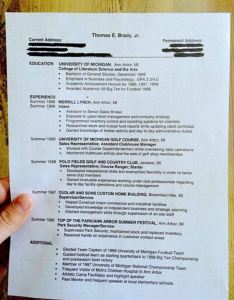 does your resume look like tom brady's college grad resume