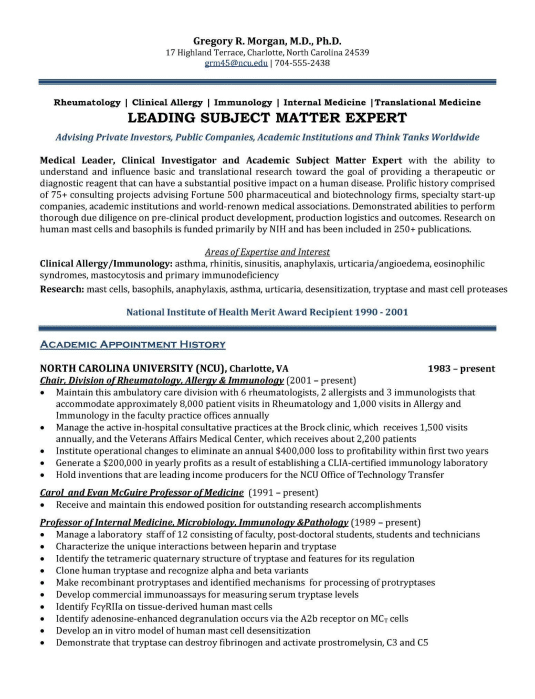 Healthcare Executive Resume Sample 1