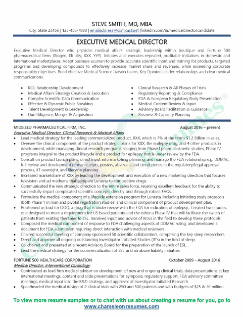 Healthcare Executive Resume