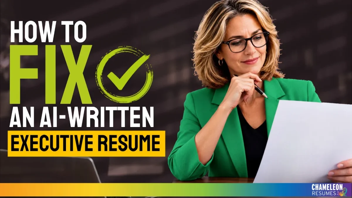 Chameleon Resumes discussing how to fix an AI-written executive resume