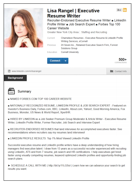 LinkedIn Profile Sample 1