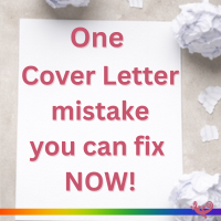 One cover letter mistake you can fix now shown on a blank page surrounded by crumpled paper, representing common writing errors