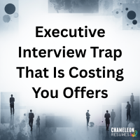 Senior executive in job interview making critical mistake costing job offer