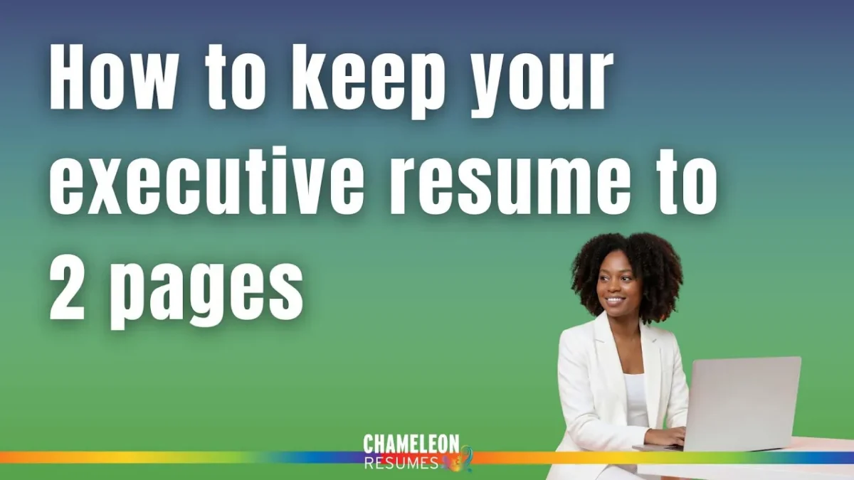 Lisa Rangel discussing how to keep an executive resume to two pages