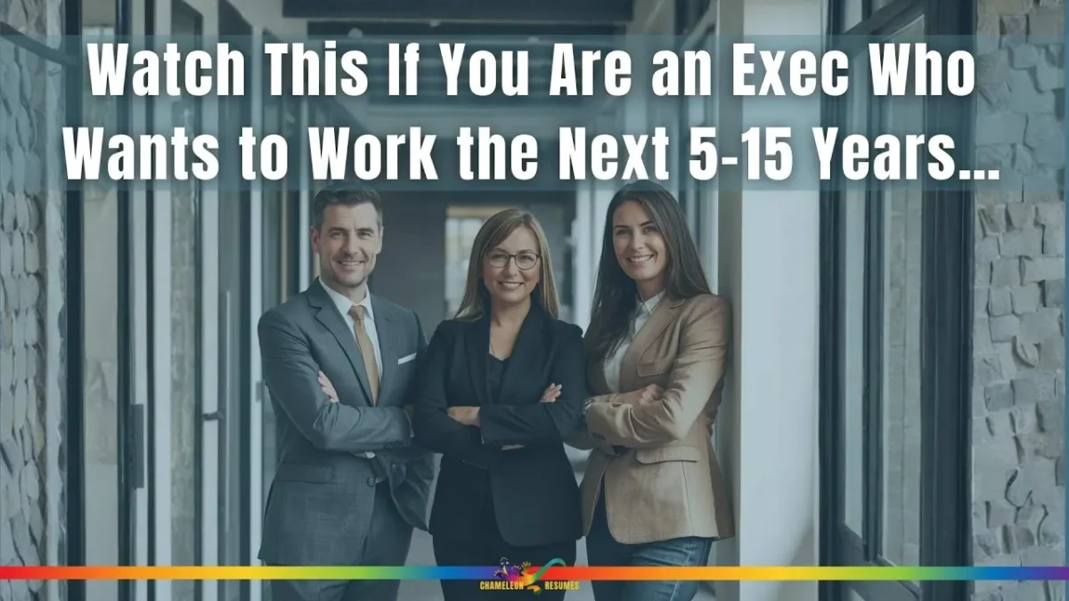 Confident senior executives standing together in a modern office hallway, representing long-term executive career longevity and relevance