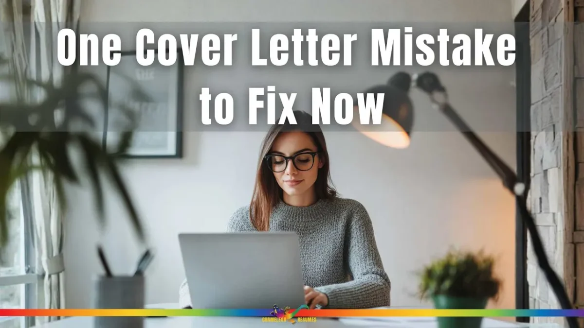 Executive woman reviewing a cover letter on a laptop, illustrating a common cover letter mistake job seekers should fix now