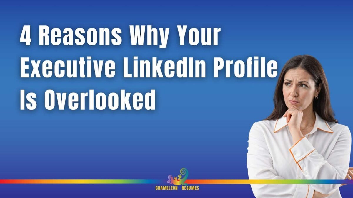 Executive reviewing LinkedIn profile showing common mistakes that cause recruiters to overlook executive candidates