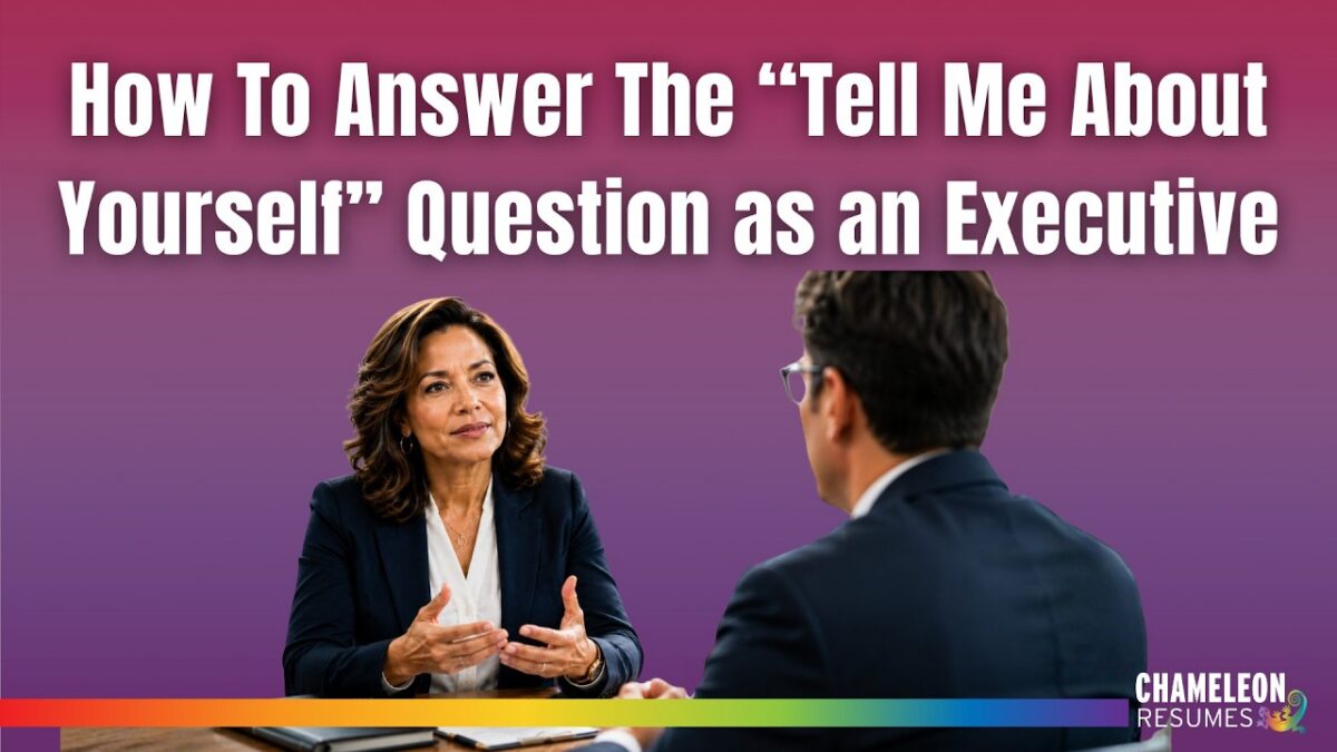 Executive preparing to answer the “Tell me about yourself” interview question
